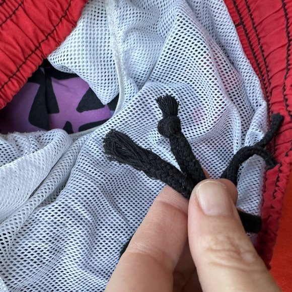 Vintage Hobie Red Purple Green Black Swim Shorts Bathing Suit Trunks Size Large - Picture 6 of 7